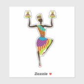 Cute African lady art Sticker (Vel)