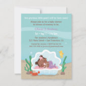 Cute African Mermaid Baby Shower Invitations Kaart (Voorkant)