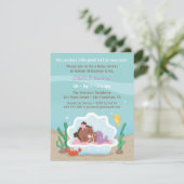 Cute African Mermaid Baby Shower Invitations Kaart (Staand voorkant)
