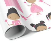 Cute African Pink Princess Wrapping Paper Cadeaupapier (Rol Hoek)