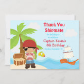 Cute African Pirate Boy Birthday Party Bedankkaart (Voorkant)