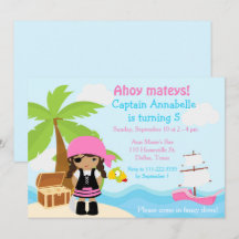 Cute African Pirate Girl Birthday Party