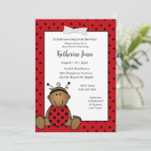Cute African Red Ladybug Baby shower Kaart (Staand voorkant)