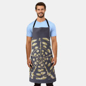 Cute African Smart Blue Olive Green Art Design Schort (Gedragen)