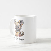 Cute African Wild Dog Reading a Book Custom Koffiemok (Voorkant links)