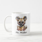 Cute African Wild Dog Reading a Book Custom Koffiemok (Links)