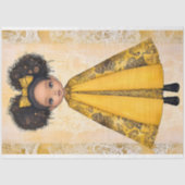 Cute Afro-Amerikaanse Pop, Gele AM8 Decoupage Tissuepapier (Voorkant)