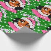 Cute Afro Girl Kerstmis Cadeaupapier (Hoek)