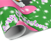 Cute Afro Girl Kerstmis Cadeaupapier (Rol Hoek)