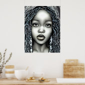 CUTE AFRO VOMAN QUEEN MELANIN POSTER (Keuken)