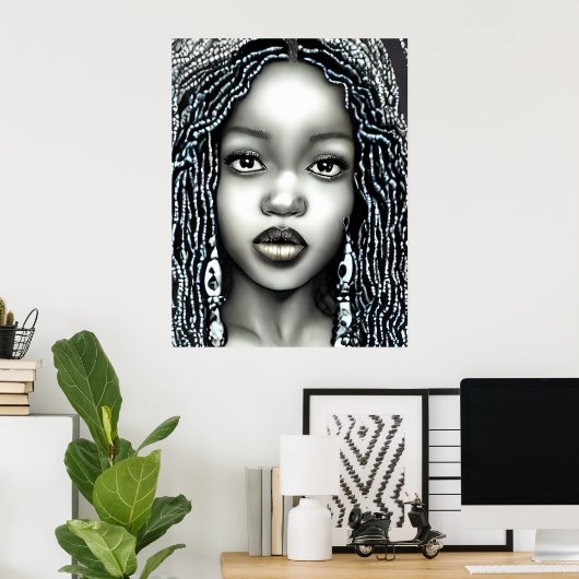 CUTE AFRO VOMAN QUEEN MELANIN POSTER (Thuiskantoor)