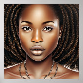 CUTE AFRO VROUW QUEEN MELANIN POSTER (Voorkant)