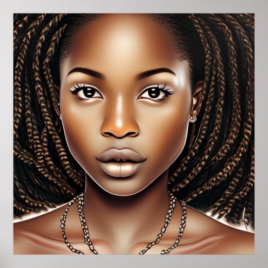 CUTE AFRO VROUW QUEEN MELANIN POSTER (Voorkant)