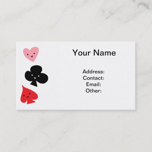 Cute-afspeelkaartsystemen Visitekaartje (Voorkant)