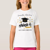 Cute Afstudeerder 2023 Nailed IT Personalized Afst T-shirt (Voorkant)