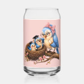 Cute Afstudeervogel Drinkset Blikvorm Glas (Voorkant)