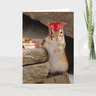 Cute Afstuderen Chipmunk Wenskaart Kaart
