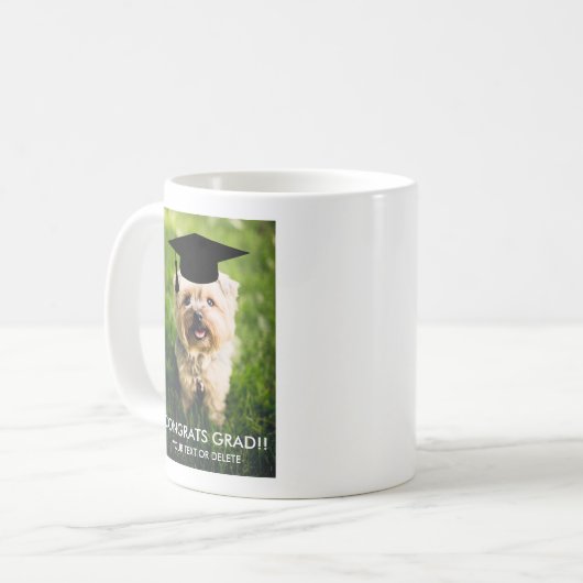 Cute Afstuderen Gift Funny Dog Lover Aangepaste fo Koffiemok (Voorkant links)