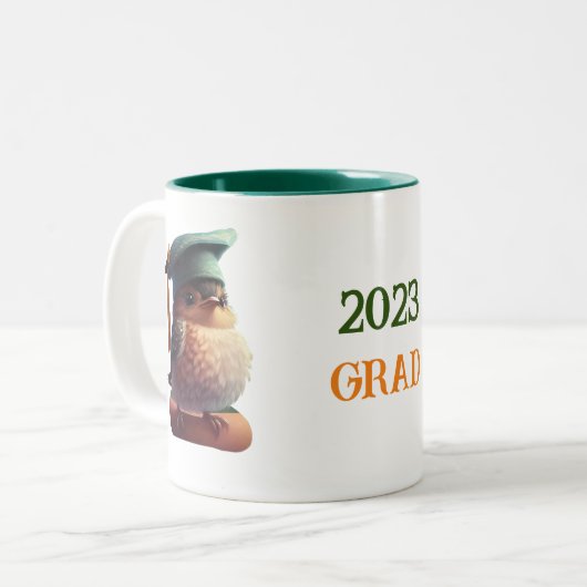 Cute Afstuderen Owl Personalized Tweekleurige Koffiemok (Voorkant links)