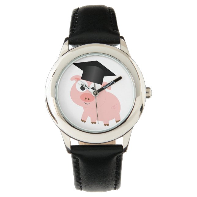 Cute Afstuderen Pig Horloge (Voorkant)