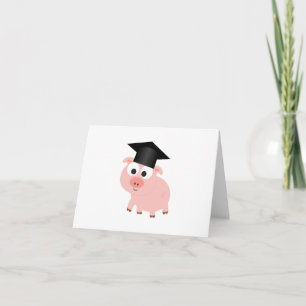 Cute Afstuderen Pig Kaart