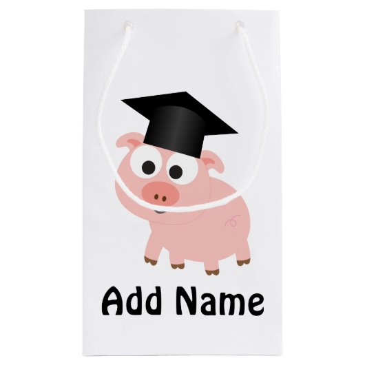 Cute Afstuderen Pig Klein Cadeauzakje (Achterkant)