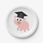 Cute Afstuderen Pig Papieren Bordje (Voorkant)