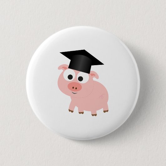 Cute Afstuderen Pig Ronde Button 5,7 Cm (Voorkant)