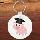 Cute Afstuderen Pig Sleutelhanger (Voorkant)
