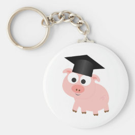 Cute Afstuderen Pig Sleutelhanger