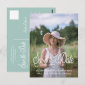 Cute Afstuderen Save the Date Girl Photo Briefkaart (Voorkant / Achterkant)