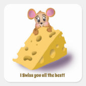 Cute Afstuderen Swiss Cheese Vierkante Sticker (Voorkant)