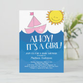 Cute Ahoy Het is een meisje Nautical Kaart (Staand voorkant)