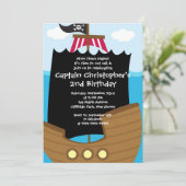 Cute Ahoy Mates Pirate Birthday Party Kaart (Staand voorkant)