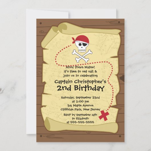 Cute Ahoy Mates Pirate Birthday Party Kaart (Voorkant)
