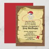 Cute Ahoy Mates Pirate Birthday Party Kaart (Voorkant / Achterkant)