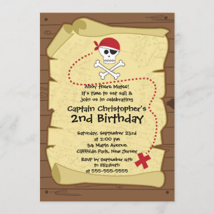 Cute Ahoy Mates Pirate Birthday Party Kaart