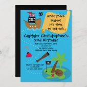 Cute Ahoy Mates Pirate Birthday Party Kaart (Voorkant / Achterkant)