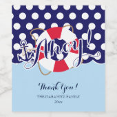 Cute, Ahoy. Nautisch Wijn Etiket (Enkel label)