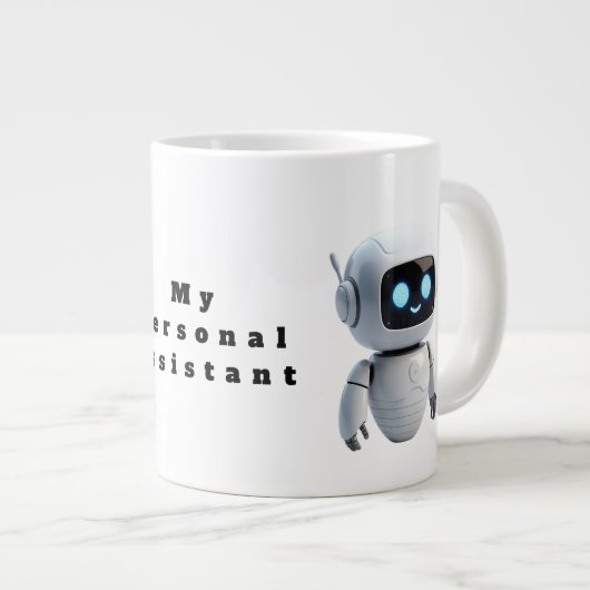 Cute AI Robot Coffee Mug - Tech Inspired Future Bu Grote Koffiekop (Voorkant rechts)