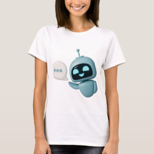 Cute AI Robot T-Shirt – Schattig Futuristisch Desi
