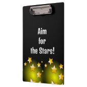 Cute Aim for the Stars Yellow Black Clipboard  Klembord (Links)