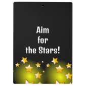 Cute Aim for the Stars Yellow Black Clipboard  Klembord (Achterkant)