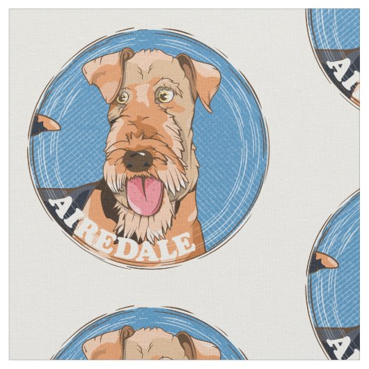 Cute Airedale hond Stof (Close Up)