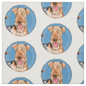 Cute Airedale hond Stof (Swatch)