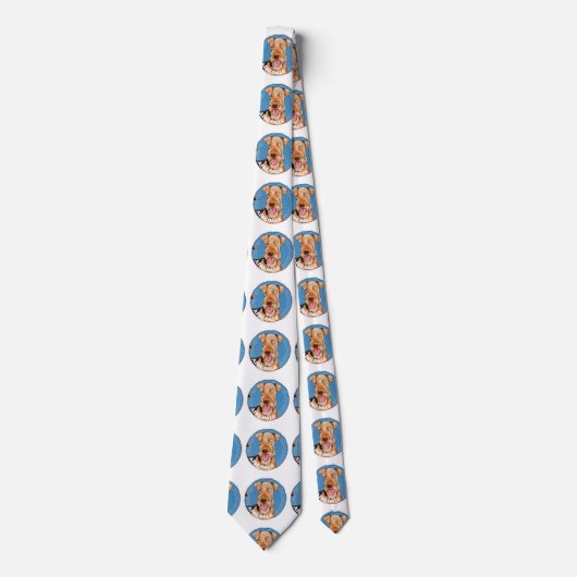 Cute Airedale hond Stropdas (Voorkant)