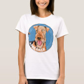 Cute Airedale hond T-shirt (Voorkant)