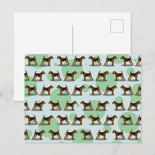 Cute Airedale Terrier Pattern Briefkaart (Voorkant / Achterkant)
