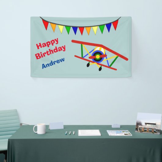 Cute Airplane Boy's Birthday Party Spandoek (Beurs)