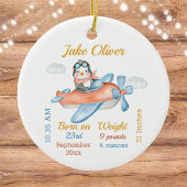 Cute Airplane Penguin Baby Boy Stats Ceramic Ornam Keramisch Ornament